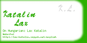 katalin lax business card